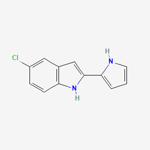 molecular formula C12H9ClN2 B11888282 5-Chloro-2-(1H-pyrrol-2-YL)-1H-indole CAS No. 569337-41-3