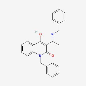 molecular formula C25H22N2O2 B1188829 1-benzyl-3-[1-(benzylamino)ethylidene]-2,4(1H,3H)-quinolinedione 