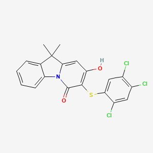 molecular formula C20H14Cl3NO2S B1188830 8-hydroxy-10,10-dimethyl-7-[(2,4,5-trichlorophenyl)sulfanyl]pyrido[1,2-a]indol-6(10H)-one 