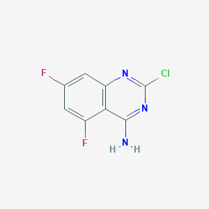 molecular formula C8H4ClF2N3 B11888327 2-Chloro-5,7-difluoroquinazolin-4-amine 