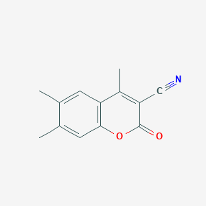 molecular formula C13H11NO2 B11888349 4,6,7-Trimethyl-2-oxo-2H-chromene-3-carbonitrile CAS No. 56394-26-4