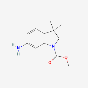 molecular formula C12H16N2O2 B11888409 Methyl 6-amino-3,3-dimethylindoline-1-carboxylate 