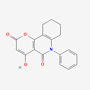 molecular formula C18H15NO4 B1188844 4-hydroxy-6-phenyl-7,8,9,10-tetrahydro-2H-pyrano[3,2-c]quinoline-2,5(6H)-dione 