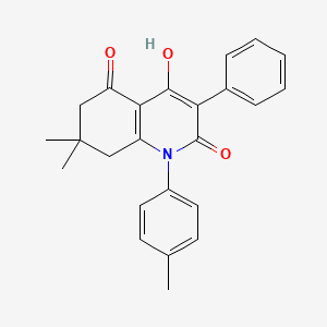 molecular formula C24H23NO3 B1188845 4-hydroxy-7,7-dimethyl-1-(4-methylphenyl)-3-phenyl-7,8-dihydro-2,5(1H,6H)-quinolinedione 