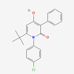 molecular formula C21H20ClNO2 B1188846 6-tert-butyl-1-(4-chlorophenyl)-4-hydroxy-3-phenyl-2(1H)-pyridinone 