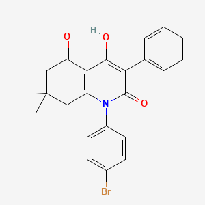 molecular formula C23H20BrNO3 B1188847 1-(4-bromophenyl)-4-hydroxy-7,7-dimethyl-3-phenyl-7,8-dihydro-2,5(1H,6H)-quinolinedione 