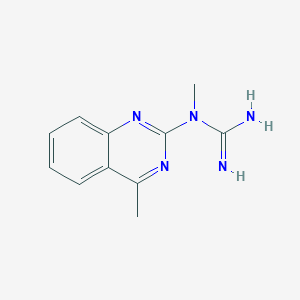 molecular formula C11H13N5 B11888483 1-Methyl-1-(4-methylquinazolin-2-yl)guanidine 