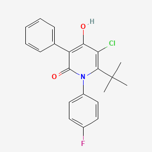 molecular formula C21H19ClFNO2 B1188851 6-tert-butyl-5-chloro-1-(4-fluorophenyl)-4-hydroxy-3-phenyl-2(1H)-pyridinone 