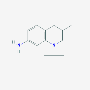 molecular formula C14H22N2 B11888600 1-tert-Butyl-3-methyl-1,2,3,4-tetrahydroquinolin-7-amine CAS No. 927684-23-9