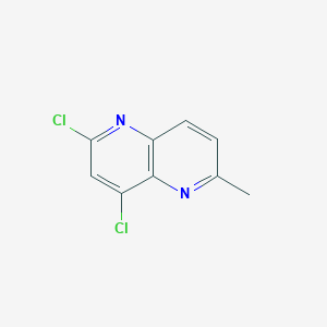 molecular formula C9H6Cl2N2 B11888628 2,4-Dichloro-6-methyl-1,5-naphthyridine 