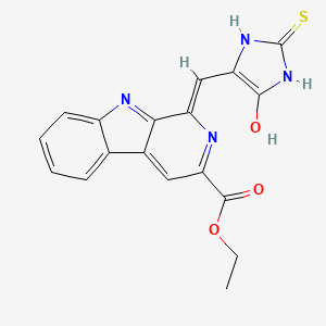 ethyl 1-[(5-oxo-2-thioxo-4-imidazolidinylidene)methyl]-9H-beta-carboline-3-carboxylate