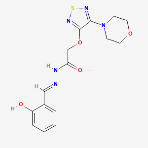 molecular formula C15H17N5O4S B1188868 N'-(2-hydroxybenzylidene)-2-{[4-(4-morpholinyl)-1,2,5-thiadiazol-3-yl]oxy}acetohydrazide 