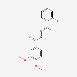 molecular formula C16H16N2O4 B1188870 N'-(2-hydroxybenzylidene)-3,4-dimethoxybenzohydrazide 