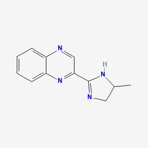 molecular formula C12H12N4 B11888785 2-(4-Methyl-4,5-dihydro-1H-imidazol-2-yl)quinoxaline 