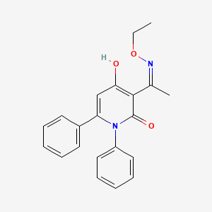 molecular formula C21H20N2O3 B1188885 3-(N-ethoxyethanimidoyl)-4-hydroxy-1,6-diphenyl-2(1H)-pyridinone 