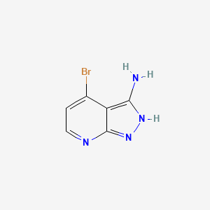 molecular formula C6H5BrN4 B11888852 4-Bromo-1H-pyrazolo[3,4-b]pyridin-3-amine 