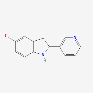 molecular formula C13H11FN2 B11888866 5-Fluoro-2-(pyridin-3-yl)indoline 