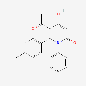 molecular formula C20H17NO3 B1188887 5-acetyl-4-hydroxy-6-(4-methylphenyl)-1-phenyl-2(1H)-pyridinone 