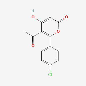 molecular formula C13H9ClO4 B1188888 5-acetyl-6-(4-chlorophenyl)-4-hydroxy-2H-pyran-2-one 
