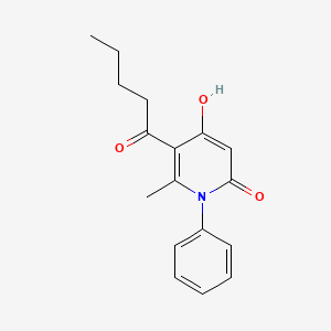 molecular formula C17H19NO3 B1188889 4-hydroxy-6-methyl-5-pentanoyl-1-phenyl-2(1H)-pyridinone 