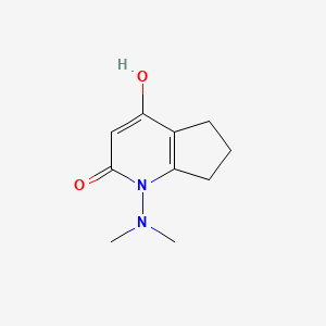 molecular formula C10H14N2O2 B1188890 1-(dimethylamino)-4-hydroxy-1,5,6,7-tetrahydro-2H-cyclopenta[b]pyridin-2-one 