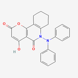 molecular formula C24H20N2O4 B1188892 6-(diphenylamino)-4-hydroxy-7,8,9,10-tetrahydro-2H-pyrano[3,2-c]quinoline-2,5(6H)-dione 
