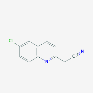 molecular formula C12H9ClN2 B11888934 2-(6-Chloro-4-methylquinolin-2-yl)acetonitrile 