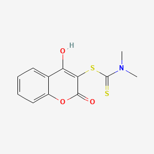 molecular formula C12H11NO3S2 B1188894 4-hydroxy-2-oxo-2H-chromen-3-yl dimethyldithiocarbamate 