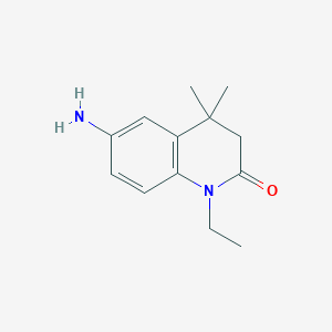 molecular formula C13H18N2O B11888967 6-Amino-1-ethyl-4,4-dimethyl-3,4-dihydroquinolin-2(1H)-one 