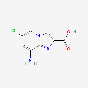 molecular formula C8H6ClN3O2 B11889010 8-Amino-6-chloroimidazo[1,2-a]pyridine-2-carboxylic acid 