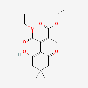 molecular formula C17H24O6 B1188902 Diethyl 2-(2-hydroxy-4,4-dimethyl-6-oxo-1-cyclohexen-1-yl)-3-methyl-2-butenedioate 