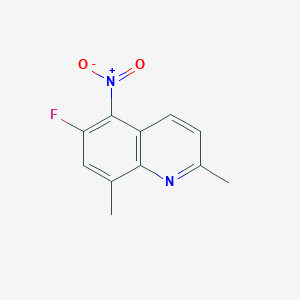 molecular formula C11H9FN2O2 B11889058 6-Fluoro-2,8-dimethyl-5-nitroquinoline 