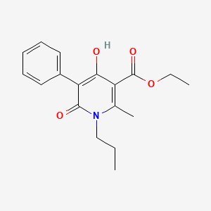 molecular formula C18H21NO4 B1188908 Ethyl 4-hydroxy-2-methyl-6-oxo-5-phenyl-1-propyl-1,6-dihydro-3-pyridinecarboxylate 