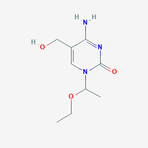 molecular formula C9H15N3O3 B11889081 4-amino-1-(1-ethoxyethyl)-5-(hydroxymethyl)pyrimidin-2(1H)-one 