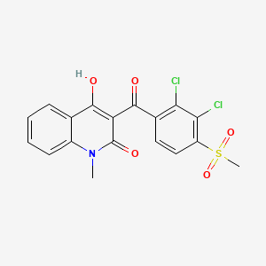 molecular formula C18H13Cl2NO5S B1188910 3-[2,3-dichloro-4-(methylsulfonyl)benzoyl]-4-hydroxy-1-methyl-2(1H)-quinolinone 
