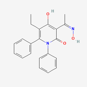molecular formula C21H20N2O3 B1188913 5-ethyl-4-hydroxy-3-(N-hydroxyethanimidoyl)-1,6-diphenyl-2(1H)-pyridinone 