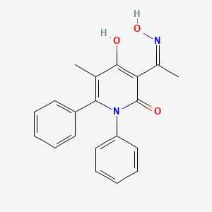 molecular formula C20H18N2O3 B1188914 4-hydroxy-3-(N-hydroxyethanimidoyl)-5-methyl-1,6-diphenyl-2(1H)-pyridinone 