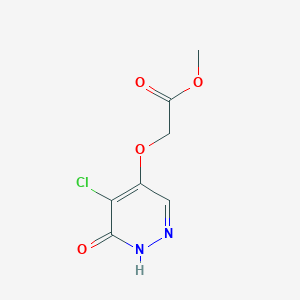 molecular formula C7H7ClN2O4 B11889154 Methyl 2-((5-chloro-6-oxo-1,6-dihydropyridazin-4-yl)oxy)acetate CAS No. 1346697-65-1