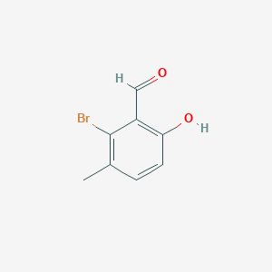 molecular formula C8H7BrO2 B11889161 2-Bromo-6-hydroxy-3-methyl-benzaldehyde 