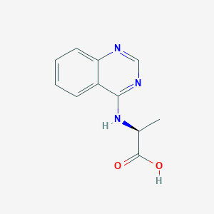 molecular formula C11H11N3O2 B11889174 L-Alanine, N-4-quinazolinyl- CAS No. 55040-12-5