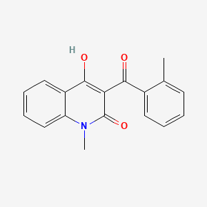 molecular formula C18H15NO3 B1188918 4-hydroxy-1-methyl-3-(2-methylbenzoyl)-2(1H)-quinolinone 