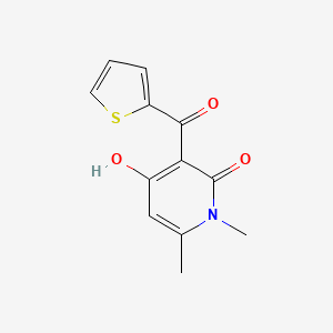 molecular formula C12H11NO3S B1188919 4-hydroxy-1,6-dimethyl-3-(2-thienylcarbonyl)-2(1H)-pyridinone 