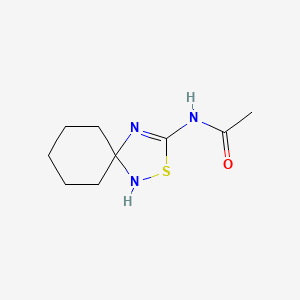 molecular formula C9H15N3OS B11889196 N-(2-Thia-1,4-diazaspiro[4.5]dec-3-en-3-yl)acetamide CAS No. 117840-41-2