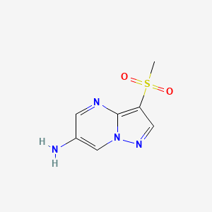 molecular formula C7H8N4O2S B11889207 3-(Methylsulfonyl)pyrazolo[1,5-a]pyrimidin-6-amine 