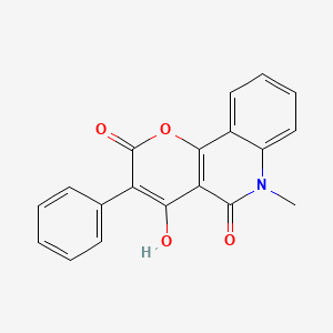 molecular formula C19H13NO4 B1188921 3-Phenyl-4-hydroxy-6-methyl-2H-pyrano[3,2-c]quinoline-2,5(6H)-dione 