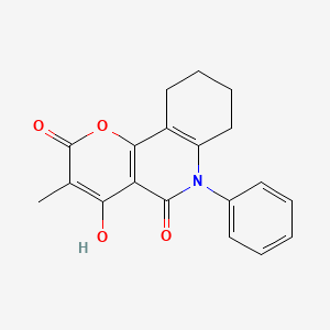 molecular formula C19H17NO4 B1188922 4-hydroxy-3-methyl-6-phenyl-7,8,9,10-tetrahydro-2H-pyrano[3,2-c]quinoline-2,5(6H)-dione 