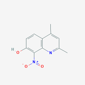 molecular formula C11H10N2O3 B11889251 2,4-Dimethyl-8-nitroquinolin-7-ol 