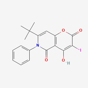 molecular formula C18H16INO4 B1188927 7-tert-butyl-4-hydroxy-3-iodo-6-phenyl-2H-pyrano[3,2-c]pyridine-2,5(6H)-dione 