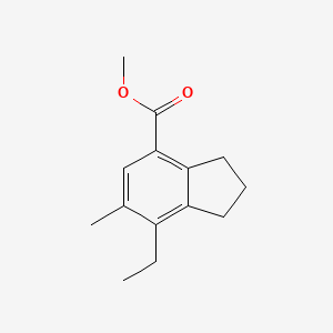 molecular formula C14H18O2 B11889275 Methyl 7-ethyl-6-methyl-2,3-dihydro-1H-indene-4-carboxylate 