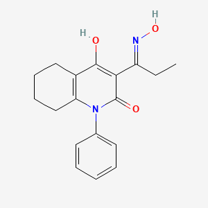 4-hydroxy-3-(N-hydroxypropanimidoyl)-1-phenyl-5,6,7,8-tetrahydro-2(1H)-quinolinone